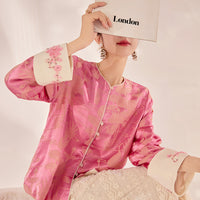 Chinese Style Retro Beaded Embroidery Design Blouse Mulberry Silk Graceful And Fashionable Coat