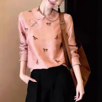 Women's Retro Printed Long-Sleeve Top