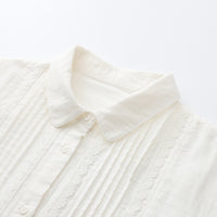 Lace Double-layer Cotton Yarn Long Sleeves Shirt For Women