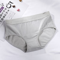 Cotton Mid-waist Girls Cotton Underwear Simple Solid Color