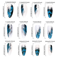 Blue Blooming Glitter Nail Stickers