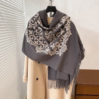 Textured Embroidered Scarf Winter All-matching Spring And Autumn Imitation Cashmere