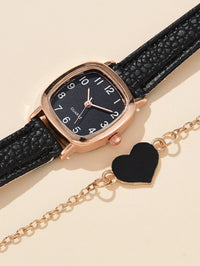 Square Plate Leather Belt Artistic Retro Women's Watch
