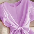 Women's Elegant Short-sleeved Thin Shirt Lace-up Pullover