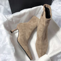 New High-heel Fashion Versatile Pointed Toe Slim Heel Simple Commuting Ankle Boots For Women