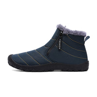 Outdoor Thickening Thermal Cotton Shoes Zipper Fleece-lined Winter Men's Shoes