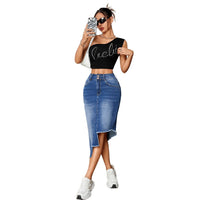 Womens Sexy Denim Bodycon Skirt