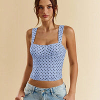 Polka-dot Printed Underwire Camisole For Parties And Dates