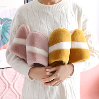 Winter Cotton Slippers Women Thicken Warm Rabbit Fur Indoor