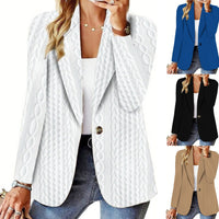 Autumn And Winter Fashion All-matching Solid Color One Button Suit Coat For Women