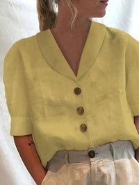 Women's Cotton And Linen Long-sleeved Casual Shirt