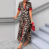 Women's Elegant Loose V-Neck Casual Dress