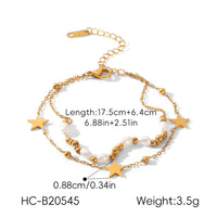 Resort-style 18K Gold Stainless Steel Zircon Bracelet