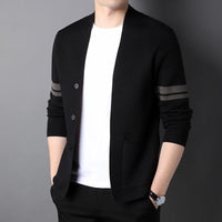 Mens Versatile Solid-color Knitwear For Business And Casual Wear