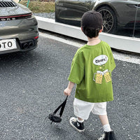 Summer Loose Round Neck Boys' Sports T-shirt