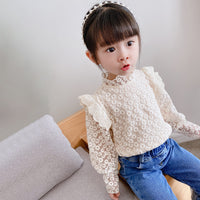 Baby Girl's Western Style All-match Lace Bottoming Shirt