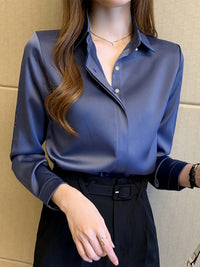 Womens Black Wrinkle-Resistant Shirt