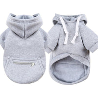 Pet Clothes New Small Medium Zipper Pocket Sweatshirt