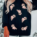 Women's Christmas Candy Sequins Loose-fitting Casual Sweatshirt