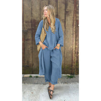 Shirt And High-waisted Loose-fitting Pants Workwear Set