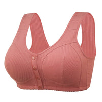 Threaded Fabric Pure Cotton Front-button Underwear A Creative Plus-size