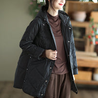Women's Warm Single-breasted White Duck Down Jacket