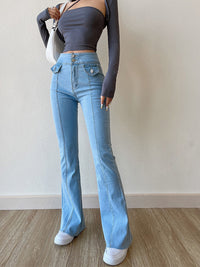 American Retro Slim Double Button Pocket Jeans