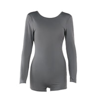 Slim Fit Backless Long Sleeve Shorts Jumpsuit For Women