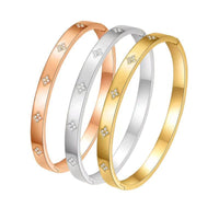 Fashionable Diamond-Encrusted Women's Titanium Steel Bracelet