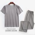 Threaded Pajamas Men's Summer Short Sleeve Long Pants Home Clothes