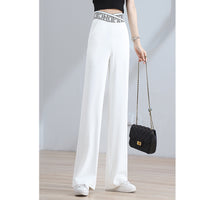 Women's Summer High-Waist Straight-Leg Drapey Long Pants