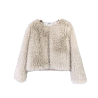 Plus Size Solid Color Women's Short Fur Coat