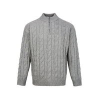 Loose Feeling Old Money British Half Zipper Heavy Sweater