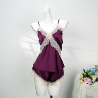 Polka-Dot Summer Lace Camisole And Shorts Womens Set