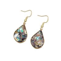French Retro Teardrop-shaped Abalone And Shellfish Earrings