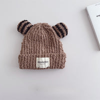 Ear Style Children's Stripes Knitted Hat Warm