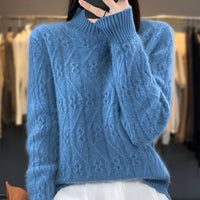 Half Turtleneck Twisted Knitted Sweater Loose All-matching