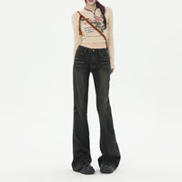 Fashionable American Retro Mop Jeans For Women