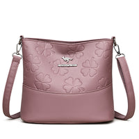 Multi-layer Soft Leather Bucket Large Capacity Women's Shoulder Messenger Bag