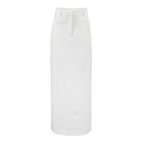 Women's Simple White Temperament Straight Casual Skirt