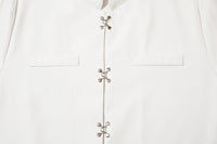 Fashion Stand Collar Short Sleeve Shirt Men