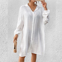 Tencel Slub Cotton Long-sleeved Shirt For Women