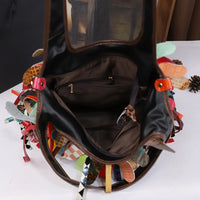 Tasseled Cowhide Tote Bag With Large Capacity And Crossbody Strap