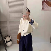 Autumn And Winter Korean Style High-grade Knitted Cardigan Coat For Women