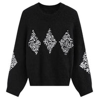 Heavy Embroidery Sequins Loose Sweater Idle Style Loose Outerwear Knitwear