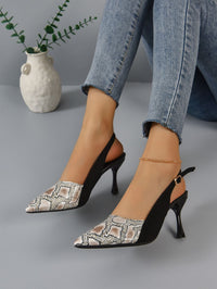 Snake Skin Pattern Face High-heeled Fashion Sandals Female