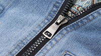 Zipper Stitching Wash Denim Jacket Coat