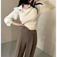New Korean Style Stitching Temperament Top