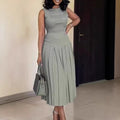 Fashionable Slim-fit Solid-color Dress For Women