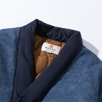 Chinese Style Retro Washed Batik V-neck Cotton-padded Coat